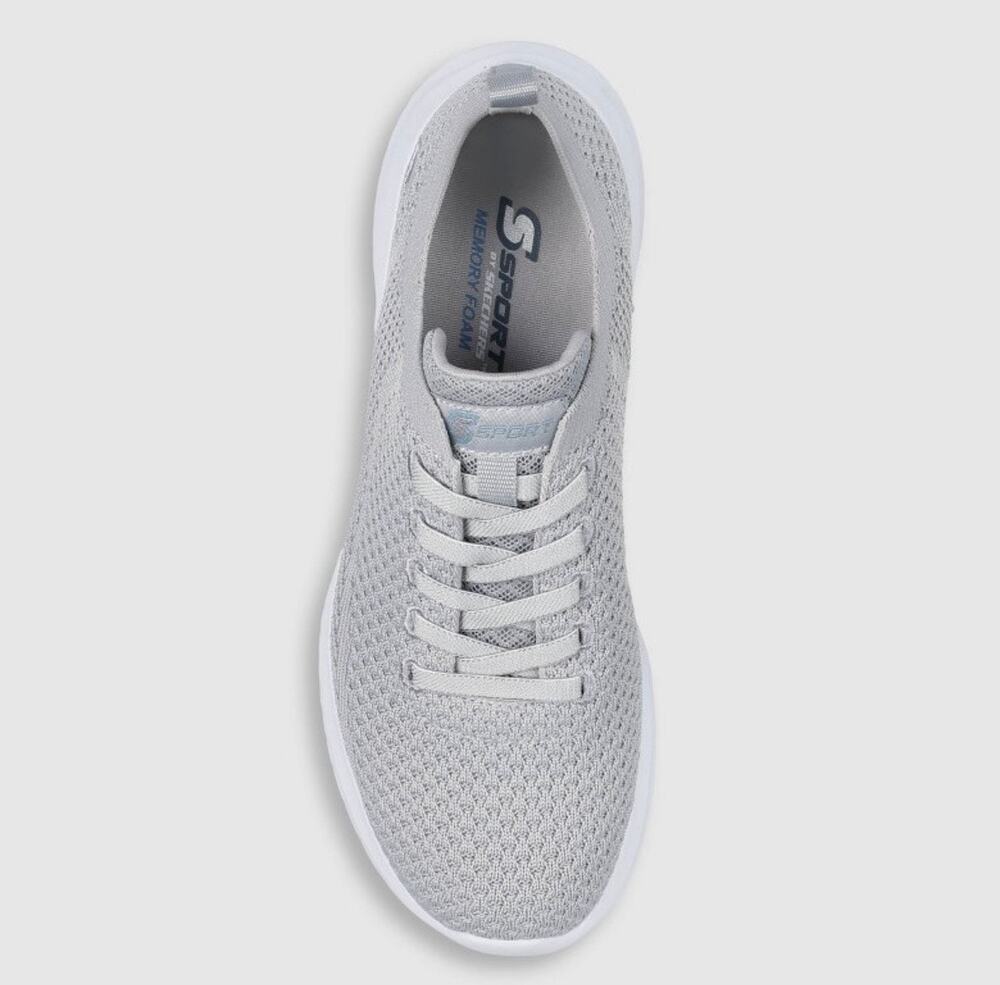 S Sport By Skechers Women's Resse 2.0 Elastic Gore Sneakers - Light Gray 9